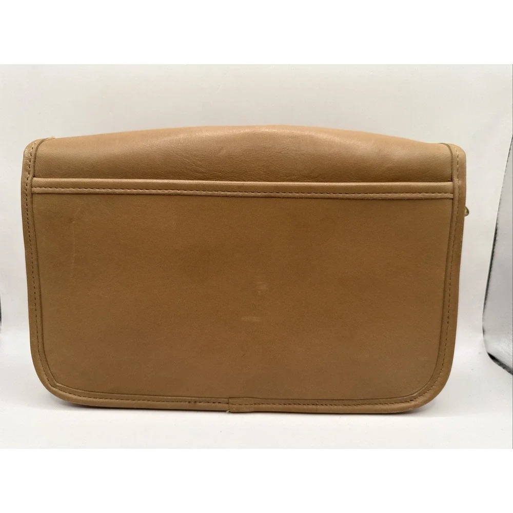 Coach VTG 80s City Bag Leather Crossbody Turn Lock USA W/ Replacement Strap